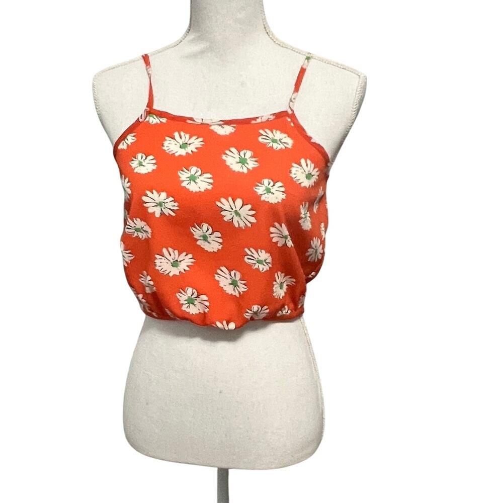 Fifty Street Tank Blouse - Orange Daisy - Women's‎ Small